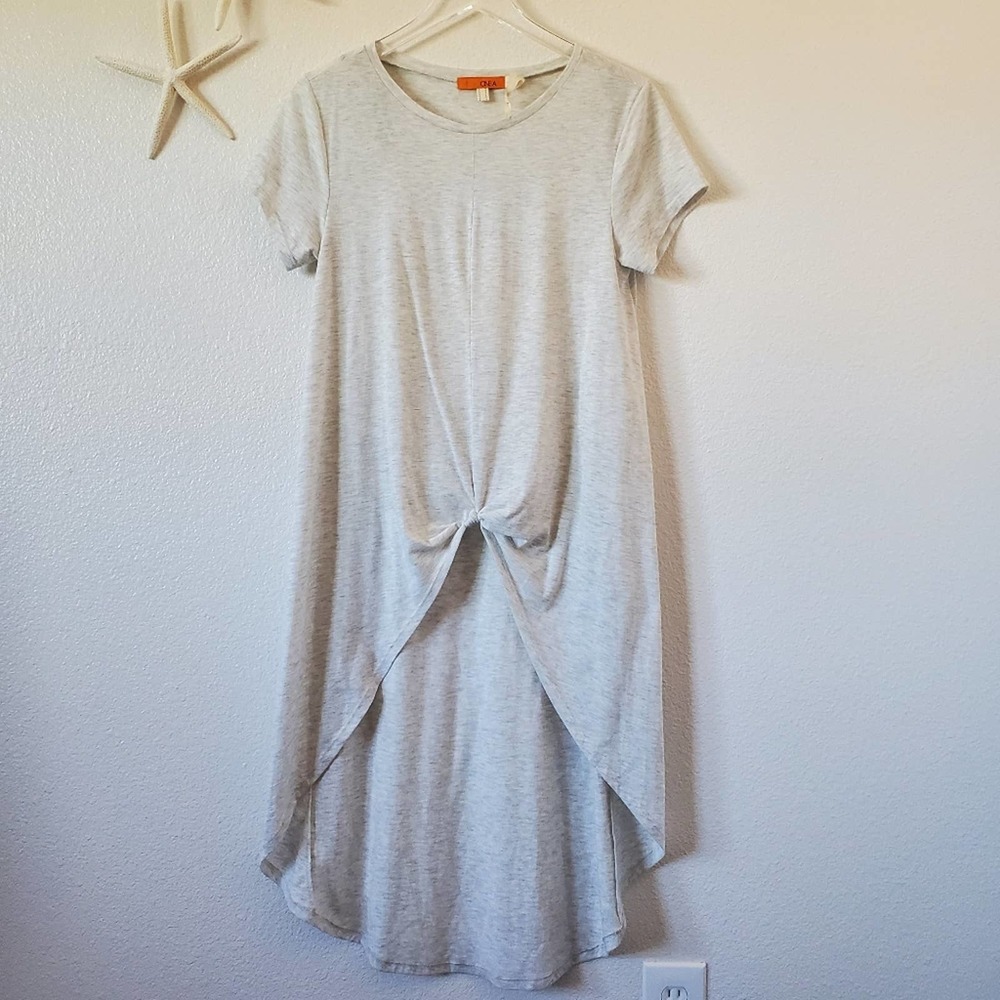 One A High Low Shirt Short Sleeve Casual Everyday Medium Gray Women